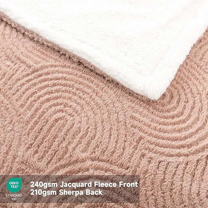 Heated Blanket Full Size - 72"x84" Cozy Soft Jacquard Heating Blanket with 4 Heat Levels & 10 Hours Auto-Off, Jacquard Fleece, Overheating Protection, Warm Gifts, Brown