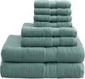 Madison Park 800GSM Bathroom Towel Set of 8 100% Cotton Bath Towel Set for Bathroom Luxurious Highly Absorbent 2 Bath Towels 2 Hand Towels 4 Washcloths Quick Dry Spa Quality Dusty Green
