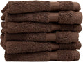 Luxury Hotel & Spa Collection, 100% Turkish Cotton 700 GSM Cloth, for Body wash, Makeup Remover & Facial Cleaning, Baby, face, Dobby Border Soft washcloths Towel Set 13" X 13", Cocoa, Set of 6