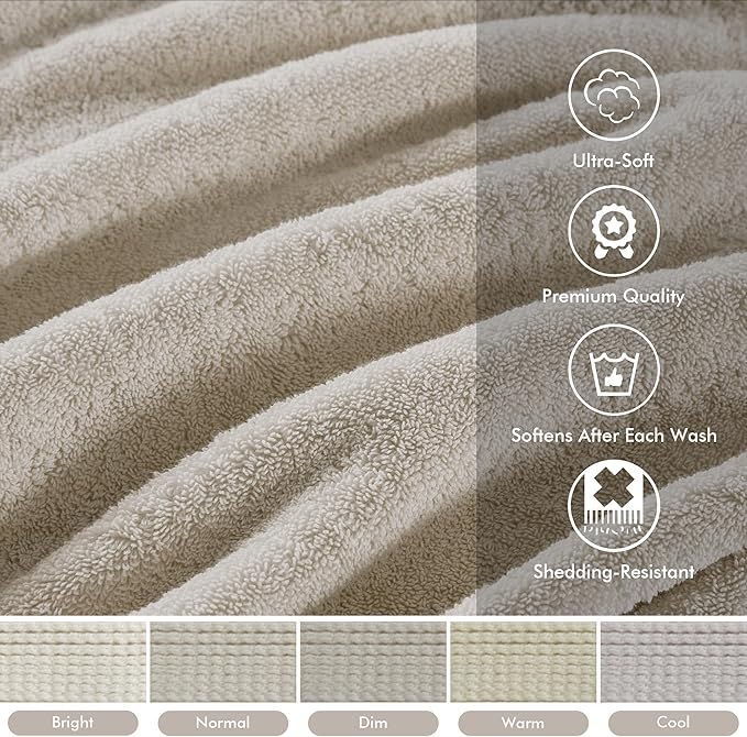 Madison Park 800GSM Bathroom Towel Set of 8 100% Cotton Bath Towel Set for Bathroom Luxurious Highly Absorbent 2 Bath Towels 2 Hand Towels 4 Washcloths Quick Dry Spa Quality Natural