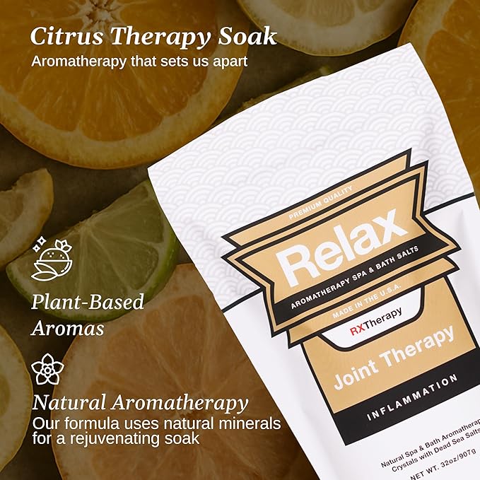 Relax Spa & Bath, Epsom & Dead Sea Salts, Aromatherapy Bath Salts for Hot Tub, Bath, or Spa, Infused with Magnesium, Joint Therapy