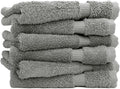 Luxury Hotel & Spa Collection, 100% Turkish Cotton 700 GSM Cloth, for Body wash, Makeup Remover & Facial Cleaning, Baby, face, Dobby Border Soft washcloths Towel Set 13" X 13", Gray, Set of 6
