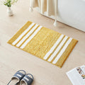 CozeCube Bath mats for Bathroom Non Slip, Fluffy Absorbent Microfiber Bath mat Washable, Aesthetic Bathroom Rugs, Small Harvest Gold Striped Bath mat, Harvest Gold, 24" x 16"