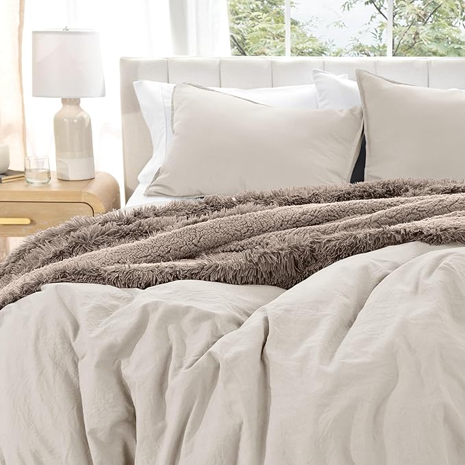 Bare Home Microfiber Duvet Cover Set - Ultra Soft Washed Microfiber - Twin/Twin Extra Long - Linen-Like Look - Easy Care - Breathable Fabric - Our Softest Duvet Cover Set (Twin/Twin XL, Fog)