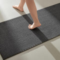 Bathroom Runner Rugs, Long Bath Mat Runner Washable Thin Quick Dry Low Pile Bathroom Runner Rugs Non Slip, Dark Grey 24"x70"