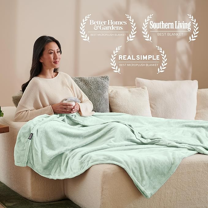 Bare Home Fleece Blanket - King Size - Ultra-Soft Lightweight for Bed, Sofa, and Couch - Luxury Microplush - Cozy Warm Blanket (King, Spring Mint)