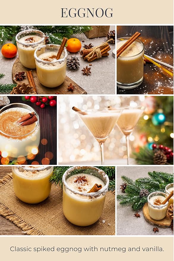 ECO CANDLE CO. Room & Linen Spray, Eggnog, 8 oz. - Scents of Classic Eggnog, Nutmeg, & Vanilla - Recycled Aluminum Bottle, No Propellents, Pump Top, All Natural