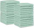 Amazon Basics Washcloth for bathroom, 100% Cotton Extra Absorbent , Fast Drying - salon towels - 24-Pack Seafoam Green, 12 x 12 inches