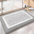 Color&Geometry Simple and Stylish Bath Mats for Bathroom Non Slip, 20"x29" Standard Sized Gray Bathroom Rugs, Absorbent, Soft, Washable, Microfiber Bath Rug Shower Mat
