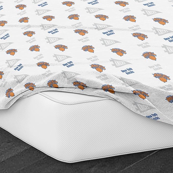 Northwest Officially Licensed New York Knicks NBA Twin Size Sheet Set – Soft Team Logo Bedding for Dorms, Bedrooms, Fan Caves & Game Day Style