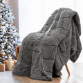 Wemore Shaggy Long Fur Faux Fur Weighted Blanket, Cozy and Fluffy Plush Sherpa Long Hair Blanket for Adult 20lbs, Fluffy Fuzzy Sherpa Reverse Heavy Blanket for Bed, Couch, Grey, 60 x 80 Inches