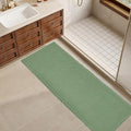 ZALL Waffle Bath Mat,Super Absorbent Non Slip Bathroom Rug,Sage Green 24X60inch,Machine Washable Ultra Soft Floor Mats