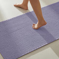 Bathroom Rugs Non Slip Washable, Super Absorbent Thin Bath Mat Quick Dry Low Pile Bathroom Rug, Denim Blue 20"x48"