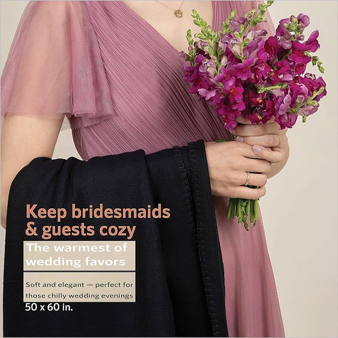 (24 Pack) Bulk Fleece 50x60 Throw Blankets for Wedding Favors, Homeless Women, Men, Homes, Bed, Sofa, Couch, Office, Pet Blankets, Travel | Soft Warm Lightweight Throw Blankets in Bulk (Black)