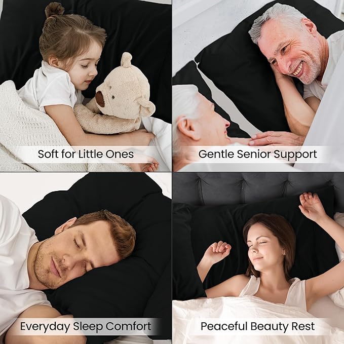 Pillow Covers by Utopia Bedding - Standard Size 2-Pack – Soft Brushed Microfiber – Perfect for Hospitals, Hotels, Guest Rooms – Oeko-TEX Certified, 20x26 Inches (Black)
