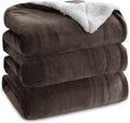Bedsure GentleSoft Sherpa Fleece Blankets Queen Size for Bed - Thick and Warm Throw for Women and Men, Soft Fuzzy Plush Queen Blanket for Winter, Brown, 90x90 Inches