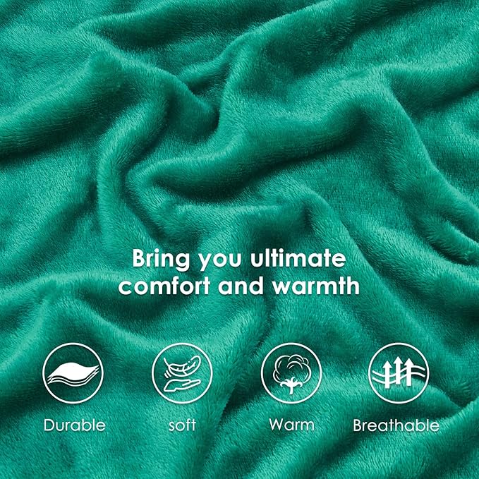 SOCHOW Sherpa Fleece Throw Blanket, Double-Sided Super Soft Luxurious Plush Blanket Throw Size, Malachite Green, 50x60 inches