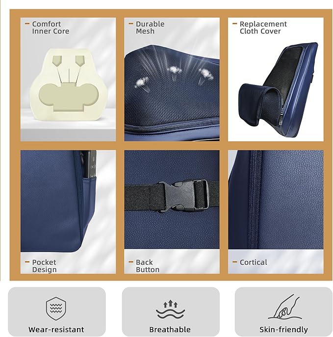 Joyset Back Massager for Back Pain Deep Tissue, Shiatsu Lower Back Neck Massager with Heat, 3D Kneading Massage Pillow for Neck Shoulder Legs, Gifts for Mom, Dad, Women