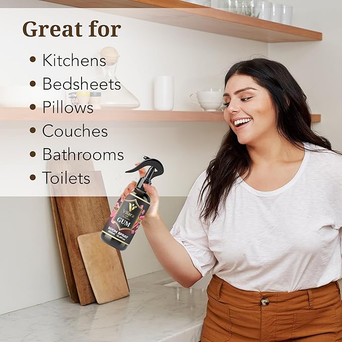 Vilara US Room Spray Freshener – Long-Lasting Luxury Perfume Scent, Linen & Fabric Spray for Bedding, Furniture, Home & Bedroom Aromatherapy – 16.9 fl oz (Gum)