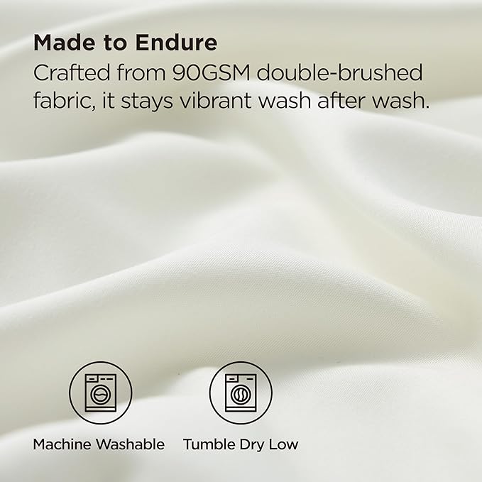 Bedsure King Size Pillow Cases Set of 2 - Ivory White Brushed Microfiber Pillowcases 2 Pack, Super Soft Pillow Case Cover with Envelope Closure, Wrinkle, Fade and Stain Resistant, 20x36 Inches