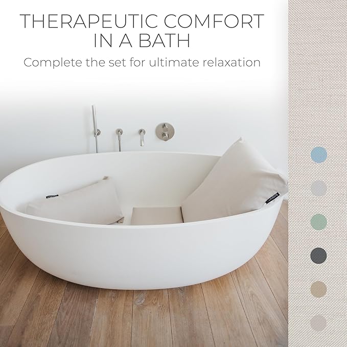 BADESOFA® Luxury Seat Cushion for Bath | Premium-Quality Materials | Comfortable & Quick-Drying | Washable Bath Pillow in Ivory Pearl | Home Spa | Suitable for Bathtub, Steam Sauna & Hot Tub