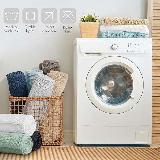 Madison Park Splendor Reversible 100% Cotton Tufted Bathroom Rug-3000 GSM Hotel Quality Luxurious Plush Medium Pile Bath Mat Absorbent, Quick Dry, Shower Room Décor, 17x24 White