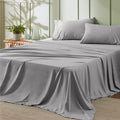 Bedsure California King Sheet Sets - 4 Pieces Soft Cal King Sheets - Breathable & Cooling - Hotel Luxury - Easy Care Polyester Microfiber Bedding for Women, Men, Grey