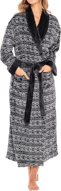 Alexander Del Rossa Plush Robe for Women, Long Fleece Winter Bath Robe, Plus Size