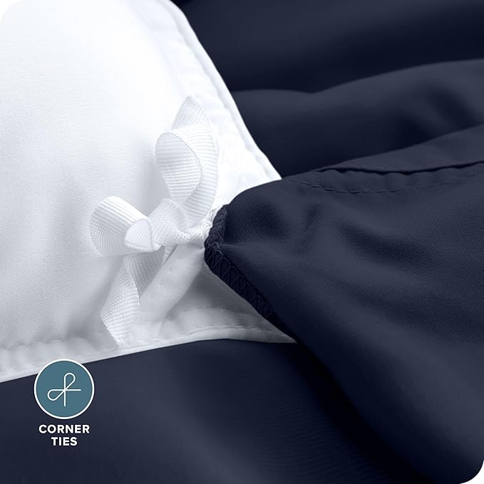 Bare Home Bedding Duvet Cover King Size - Premium 1800 Super Soft Collection - Lightweight, Cooling - Soft Breathable Bedding Duvet Cover (King, Midnight Blue)