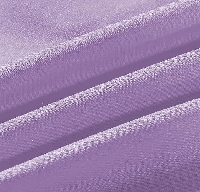 Sheets & Beyond Wrap Around Solid Microfiber Luxury Hotel Quality Fabric Bedroom Gathered Ruffled Bedding Bed Skirt 14 Inch Drop (Twin, Lavender)