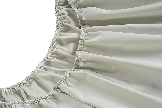 LANE LINEN 100% Cotton Twin Sheet Set – 450 Thread Count Soft & Cooling Sateen Sheets, 15” Deep Pocket Fully Elasticized Fitted Sheet, Luxury Hotel Bedding, Moonstruck