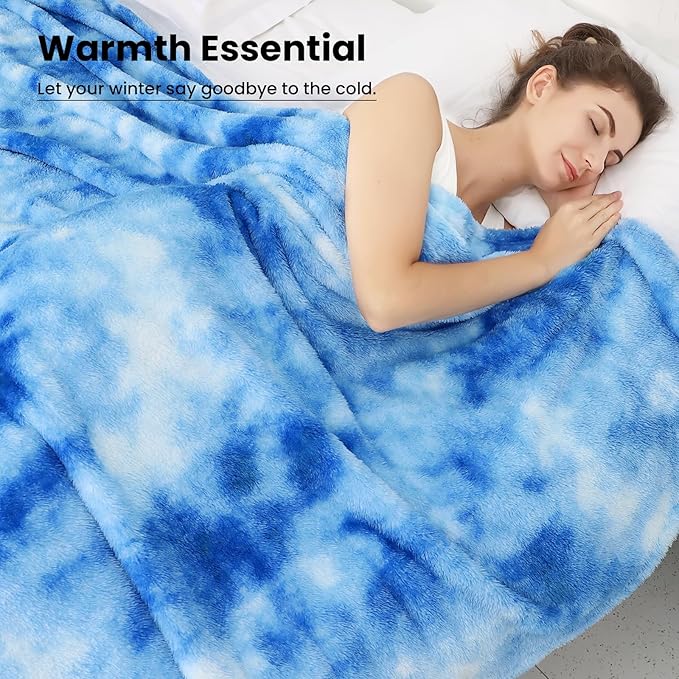 obinsm Blue Throw Blankets for Women - Soft Blanket Warm Fleece Blankets for Couch Bed Home Decor