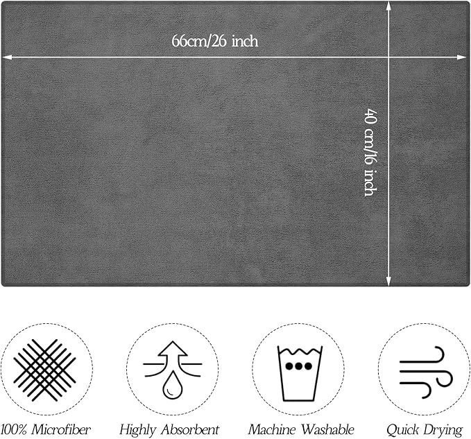 Shimeyao 48 Pack Bleach Proof Towels 16x 26inch Microfiber Absorbent Hair Towels Bulk Bleach Salon Hand Drying Cloth for Gym Bath Spa Shaving Shampoo Home(Grey)