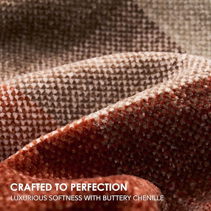 EVERGRACE Plaid Chenille Throw Blanket for Couch, Super Soft Cozy Decorative Fall Throw Blanket with Tassels for Bed Sofa Gift, Lightweight Harvest Plaid Throw Blanket for Autumn 50”x60”