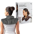 Sharper Image Heated Neck & Shoulder Wrap - Microwavable Warm & Cooling Plush Pad, Scented Aromatherapy (100% Natural Lavender & Herb Spa Blend), Pain Tension Headache Relief Therapy, Gift for Women
