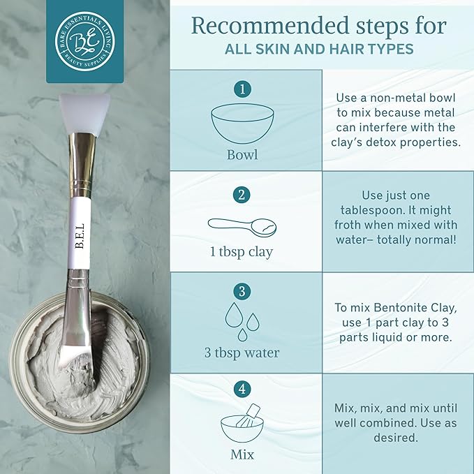 Bare Essentials Living - Bentonite Clay Powder (2lbs) Face Clay Mask, Bentonite Clay Detox for Skin, Clay Powder for Seed Bombs, Detox Bath, Cosmetic Clay Powder, Sodium Bentonite Clay - Made in USA