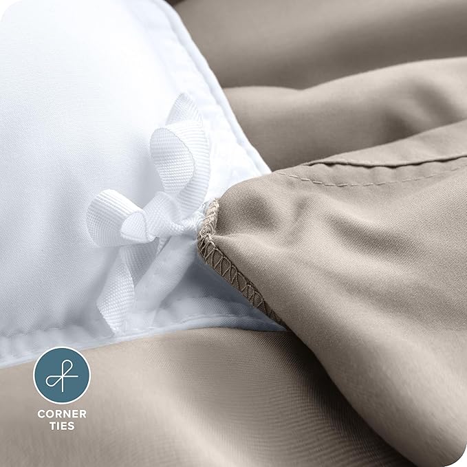 Bare Home Bedding Duvet Cover Extra Long Size - Premium 1800 Super Soft Collection - Lightweight, Cooling - Soft Breathable Bedding Duvet Cover (Twin/Twin XL, Khaki)