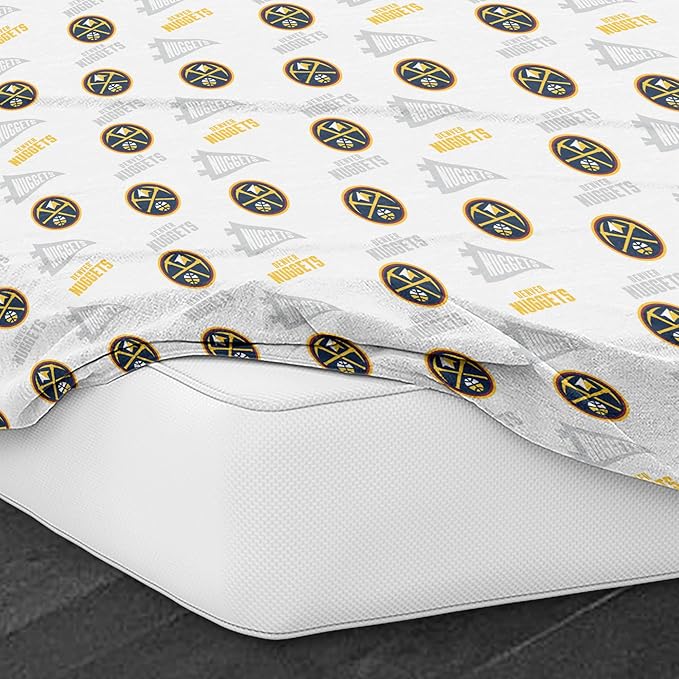 Northwest Officially Licensed Denver Nuggets NBA Queen Size Sheet Set – Soft Team Logo Bedding for Dorms, Bedrooms, Fan Caves & Game Day Style