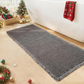 Waffle Runner Bath Mat - Long Boho Bathroom Rugs Non Slip Washable, Super Absorbent & Quick Dry, Soft Bath Mat Farmhouse Bathroom Decor, 24'' x 72'', Dark Grey