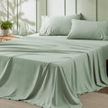 Bedsure California King Sheet Sets - 4 Pieces Soft Cal King Sheets - Breathable & Cooling - Hotel Luxury - Easy Care Polyester Microfiber Bedding for Women, Men, Sage Green