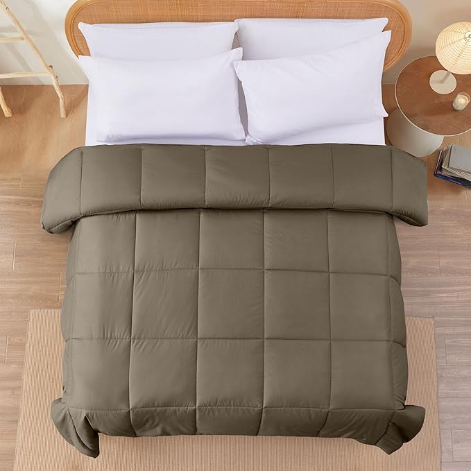 Modern Threads Down Alternative Reversible Comforter Taupe/Champagne California King