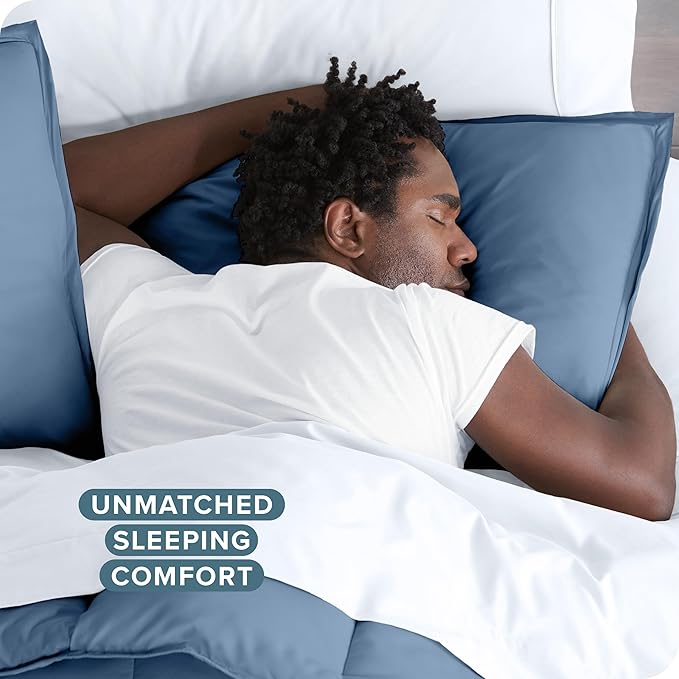 Bare Home Bedding Duvet Cover Queen Size - Premium 1800 Super Soft Collection - Lightweight, Cooling Duvet Cover - Soft Breathable Bedding (Queen, Coronet Blue)
