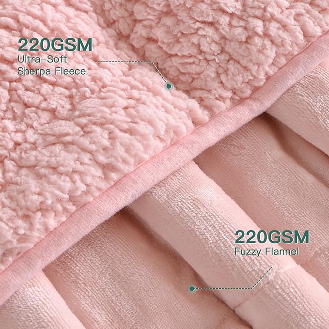 Lofus Weighted Blanket for Adults(20 lbs, 60" x 80"), Queen Size Heavy Blanket Machine Washable, Soft Weighted Blankets for Stress Relief and Sleep Promotion-Pink