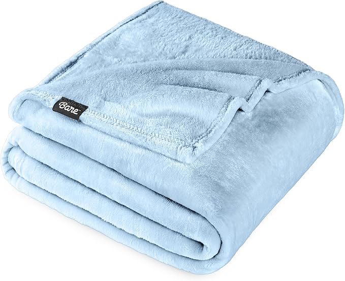 Bare Home Fleece Blanket - Twin/Twin Extra Long - Ultra-Soft Lightweight for Bed, Sofa, and Couch - Luxury Microplush - Cozy Warm Blanket (Twin/Twin XL, Light Blue)