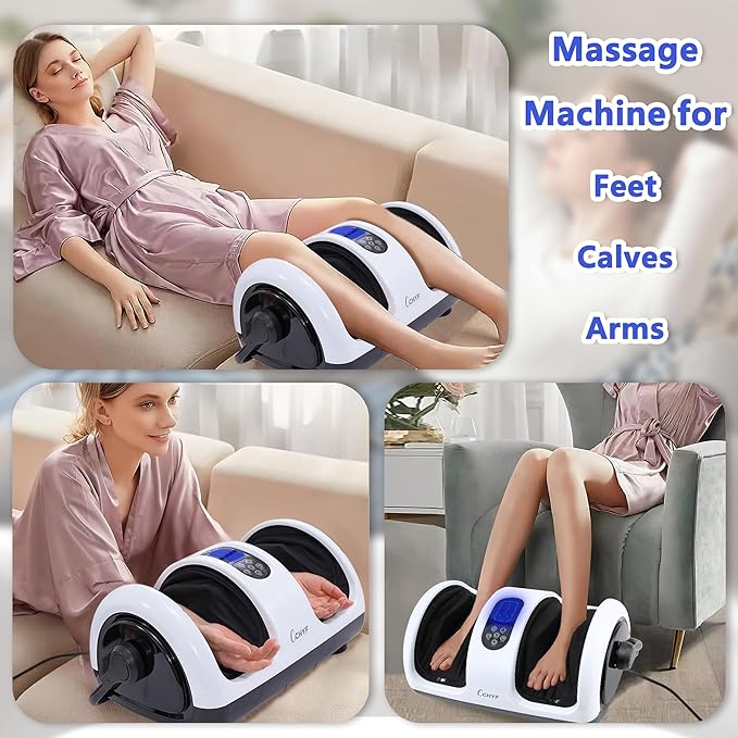Foot Massager with Heat,Shiatsu Foot Massager for Plantar Fasciitis,Pain Relief and Heat Therapy-Massage Leg/Calf/Ankle with Deep Kneading,Gift for Family and Friends(White)