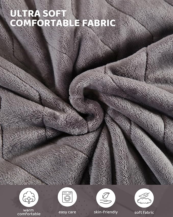 Heated Blanket Electric Blanket Queen Size, Super Soft Cozy Upgraded Flannel Heating Blanket with 9 Heating Levels & 1-9 Hours Auto Off, Fast Heating & Overheat Protection, 84" x 90", Charcoal Gray