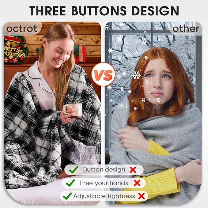 Black Heated Blanket Electric Twin Size,62X84 Heating Blanket with 10 Heats Levels&8 Hours Auto Off&Timer,Plaid Soft Sherpa Black Blankets Warmer Gift for Grandma Women Adult,Fast Heating Washable