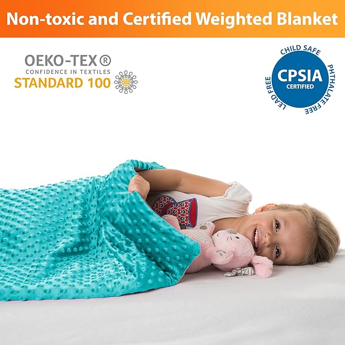 hazli Super-Soft Kids Weighted Blanket 5 Pounds - Weighted Blanket for Kids - Easy to Clean, Washable Minky Cover - 36x48 Inches 5lbs Child - Small Heavy Blanket for Girls and Boys