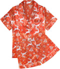 Ekouaer Pajamas for Women Set Silk Satin Pjs Shorts Sleepwear 2 Piece Loungewear S-XXL