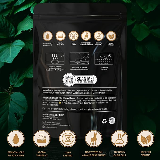 Shower Steamers for Men - Relax - Cedarwood and Lavender Organic Shower Bombs - 12 Pack of Relaxing Tablets - Strong Scented Long Lasting Aromatic Steamers
